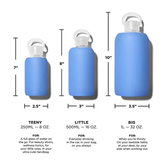 BKR Glass Water Bottle Blue 16 oz - 500ml - Picture 9 of 13